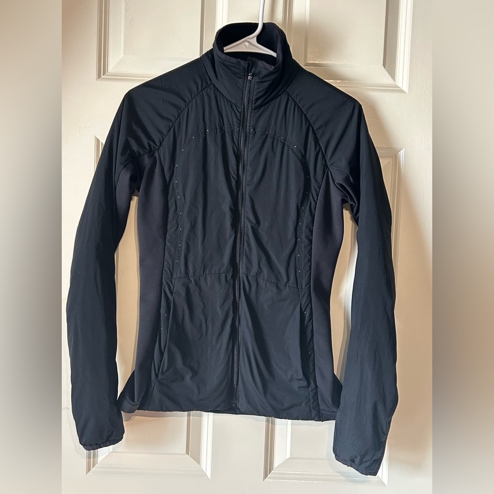 Lululemon Run For Cold Puffer Pimaloft Full Zip Jacket Black Womens Size 2